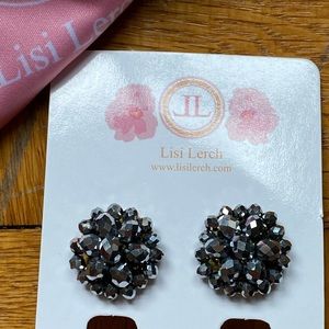 Lisi Lerch black sparkly stuff earrings for evening